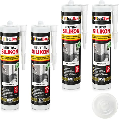 Neutralsilikon Naturstein Silikon Marmor Sanitär Inn/Auß 4 x 300ml Transparent (1/5)