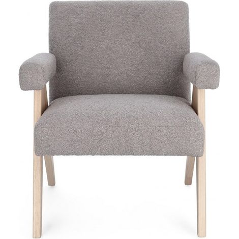 Poltrona "Faiza" per interno, Struttura In Legno, Gambe In Rubberwood 57.5 x 80 x 83h cm -Tortora (1/5)
