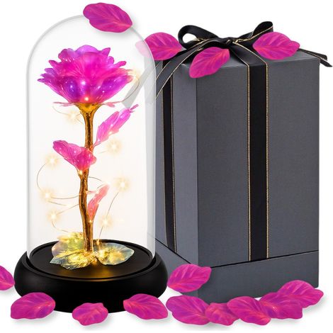 Rosa eterna in vetro con illuminazione a LED: un'idea regalo per una persona cara. (1/5)