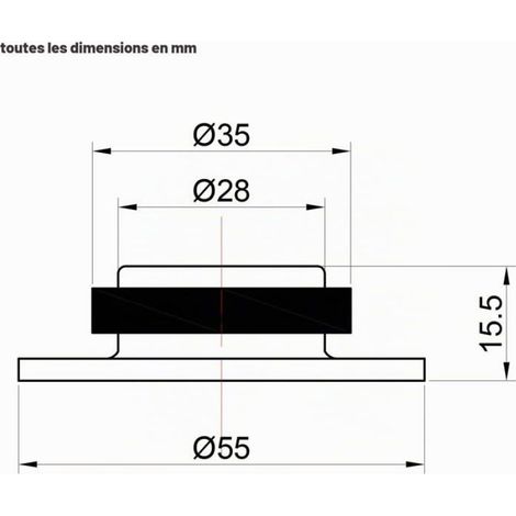 Butée De Porte En Acier Inoxydable - Butoir De Porte Sol - Entretoise Pour Une Fixation Au Sol - Bloc Porte Sol Ø 5,3 Cm, Hau[F374] (1/5)