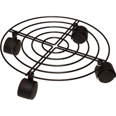 Cache-Pot sur Roulettes 50kg, Support en Fer Antirouille, Déplacement Facile, Socle à Plantes avec Roues pour Tonneaux à Vin (1/5)