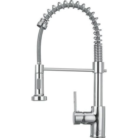 Mitigeur de cuisine TEMPSA en laiton chromé avec pulvérisateur à double fonction (1/4)