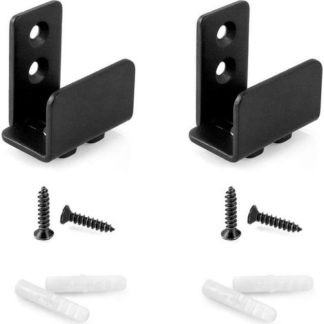 Guía de suelo ajustable para puertas correderas - Soporte de montaje para armarios y puertas - 2 piezas de acero (1/5)