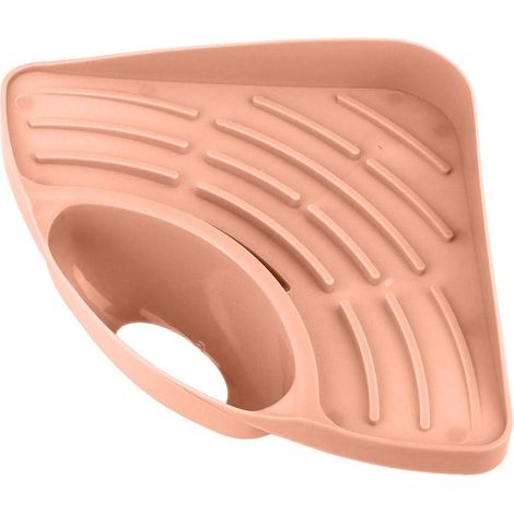 Égouttoir à vaisselle Nikou, accessoire de rangement multifonctionnel pour évier d'angle (rose)-AquaForge (1/5)