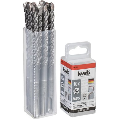 KWB HB5 SDS Plus Hammerbohrer, 165/100 mm, Ø 10 mm, 10 Stück (1/2)