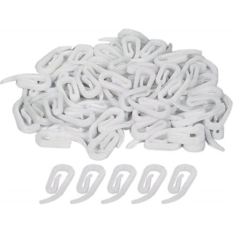 60 Pièces Crochets En Plastique Blanc à Proboscis Papera 25mm Pour Rideaux Rideaux