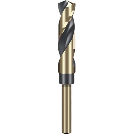 Punta da trapano elicoidale con gambo ridotto da 15 mm e gambo tondo da 10 mm per acciaio inossidabile, lega di alluminio, metallo, rame, plastica, legno, realizzata in acciaio rapido 4341. (1/4)