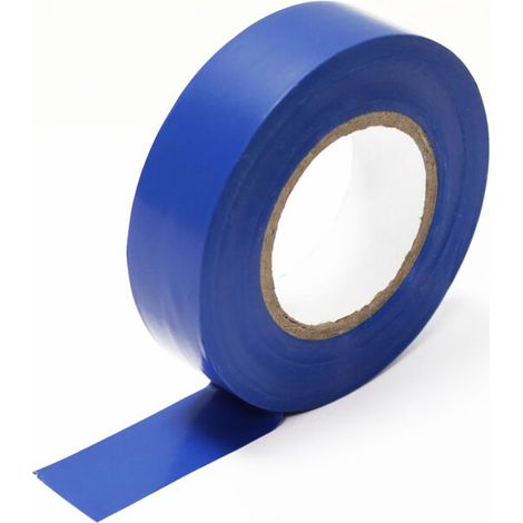 1 rouleau Ruban isolant, 0,15 mm d'épaisseur, 19 mm de largeur, 10 m de longueur, PVC bleu, pour épissure et isolation électrique (1/3)
