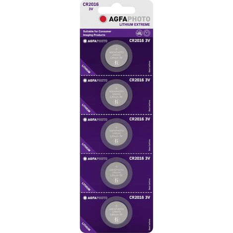 AgfaPhoto Pile bouton CR 2016 3 V 5 pc(s) lithium X240432