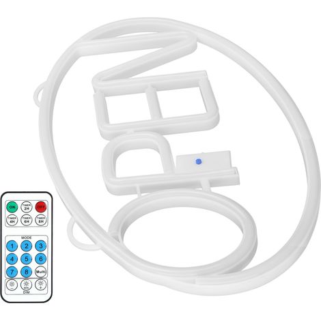 Lampe décorative néon LED OPEN avec télécommande, idéale pour les déclarations et les demandes en mariage à Noël. 12 modes d'éclairage décoratif, lumière chaude. (1/5)