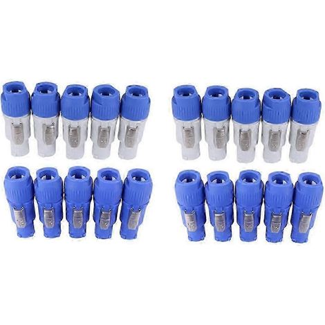 20 connecteurs SpeakON PowerCON NAC3FCB 3 broches 20 A 250 V CA bleus, fiches audio professionnelles (1/5)