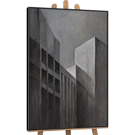 Gemälde Stadtkonturen Rahmen Schwarz 120x80 cm (1/5)
