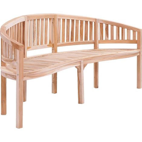 Panca da giardino arredo da esterno per terrazza a forma di banana 200 cm in legno massello di teak 020011710