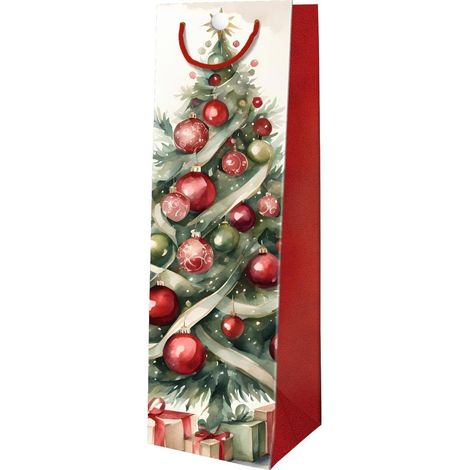 Bolsa decorativa de Navidad BN árbol de Navidad botella roja