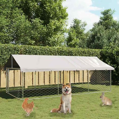 Chenil extérieur avec toit-Abri pour chien-Cage pour chien 400x200x150 cm 953279 (1/5)
