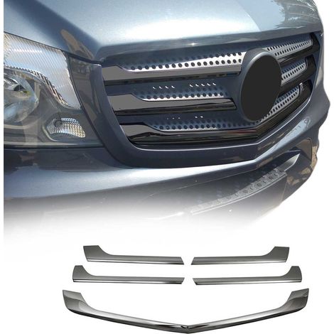 Moulure de Grille de Calandre Compatible avec Mercedes Sprinter W906 2013-2018, Garniture Baguette de Calandre en Acier Inoxydable Argent Foncé (1/5)