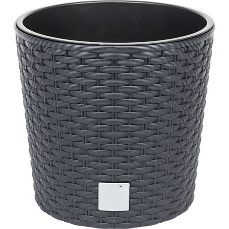 Maceta redonda 4,7 litros Rato con cubilete para plantar en color antracita 20 x 20 x 19 cm