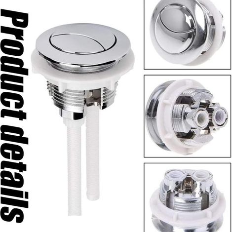 Valve de chasse d'eau double de 58 mm pour réservoir de toilette, argentée, lot de 2