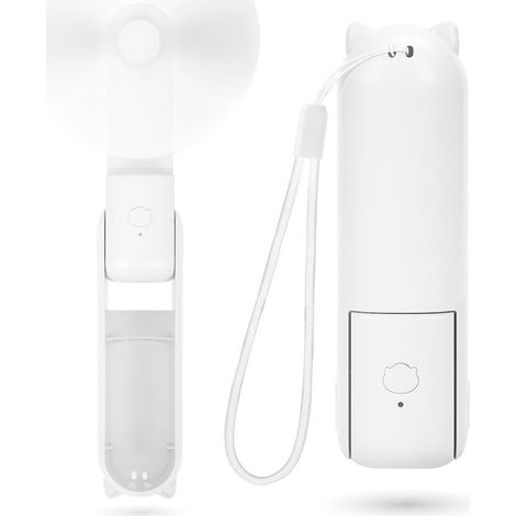 Ventilateur Portable - Batterie Intégrée 1000 mAh - Lampe Torche - 3 Vitesses Réglables - Design Pliable Compact - Blanc (1/5)