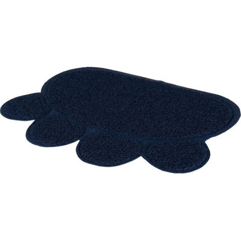 Tapis pour bac à litière patte bleu 60 x 45 cm pour chat - animallparadise