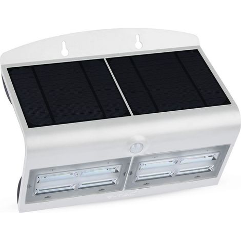 V-TAC Lampada LED Solare da Muro a Batteria 6,8W Sensore PIR Bianco Bianco Naturale IP65