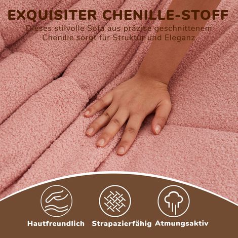 Chenille Caterpillar Sponge-Padded Sofa, Floor-Level Lounge Chair, Armless Decorative Chair, Fireplace Lounge Chair, and Comfortable Floor-Level Sofa for Living Rooms, Bedrooms, Game Rooms, and Office (1/5)