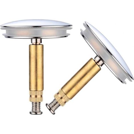 Bouchon Baignoire Réglable qualité supérieure Bouchon D'évier Durable En laiton Pour L'écoulement de Baignoire, 2 Pcs (1/5)