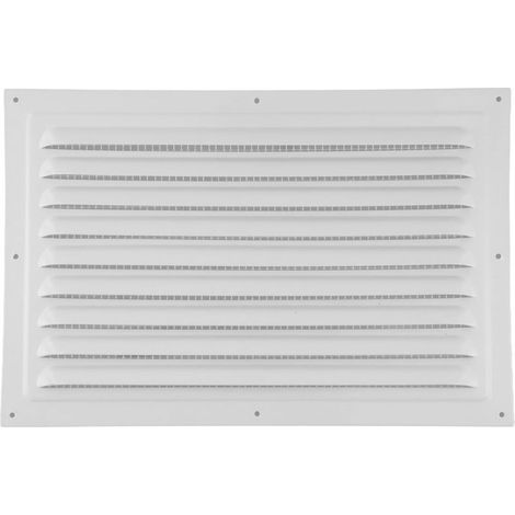 Grille de ventilation blanche 300 x 200 mm- adaptée aux plafonds et murs latéraux intérieurs et extérieurs- avec moustiquaire- adaptée aux systèmes CVC. (1/5)