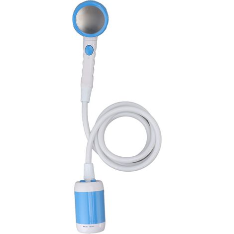 Ensemble de douche portable en ABS, acier inoxydable et PVC, pompe de douche électrique à 3 vitesses alimentée par batterie pour le camping et l'extérieur, bleu ciel (1/5)