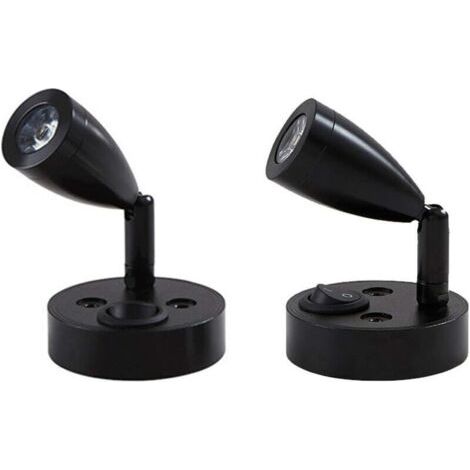 2 pièces 12V LED Spot Lampe de Lecture Murale de Chevet Interrupteur réglable Camping-Car Caravane Van Caravane lumière intérieure pour Bateau Camping-Car (Noir,Court) (1/5)