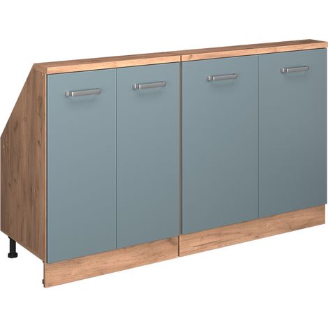 Ensembles de meuble de rangement sous pente Rion, Bleu-gris, Lot de 2, Vicco