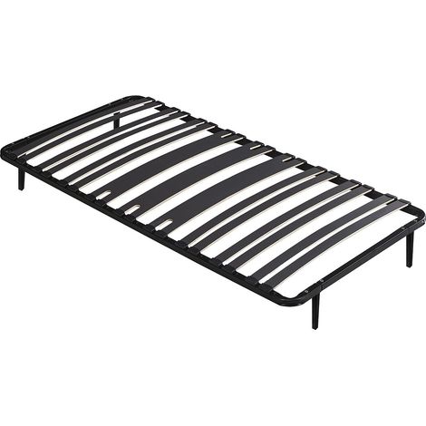 Rete telaio a doghe 90x190cm 15 doghe 3 zone supporto lombare rinforzato Con piedi Nero  - CERRISI di YSMÉE