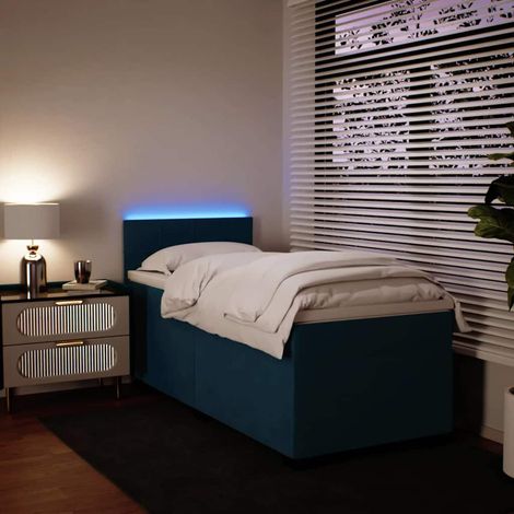 Boxspringbett mit Matratze Blau 100x200 cm Samt (1/5)