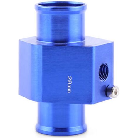 Universeller Metall-Wassertemperatursensor-Adapter für Kfz-Schlauchanschlüsse, Blau, 28 mm - Crezuo