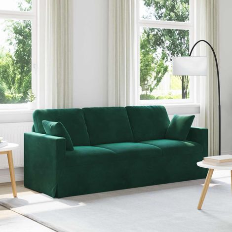 Sofa Dunkelgrün 198 x 78 x 80 cm Samt
