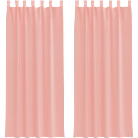 Maison Exclusive - Voile Vorhänge mit Schlaufen 2 Stk. Rosa 140x2