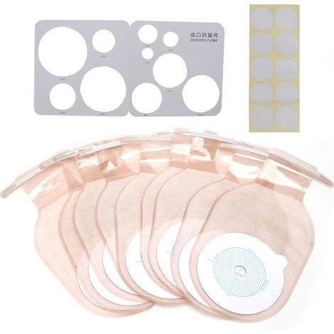 10 pièces Sacs à Colostomie Jetables, Poche Stomique pour Soins d'Iléostomie et Ostomie (1/5)