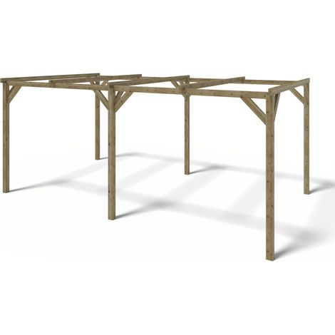 Tettoia posto auto coperto in legno 3.00x5.10 m - 15.30 m2 - CAR1 (1/5)