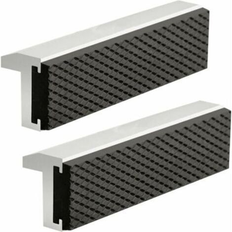 Protectores de tornillo de banco de 125 mm – Aluminio y goma – Imanes para un agarre firme – Accesorios para tornillos de banco de mesa -Crezuo