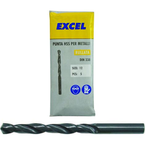 Punte HSS Rullate Per Ferro - ø 6,5 mm - 10 pz - EXCEL