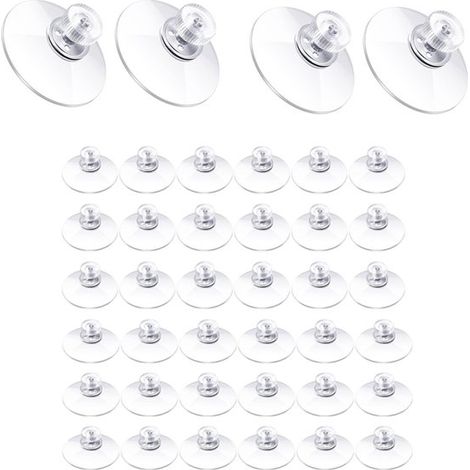 Ventouse filetée, ventouse transparente (50 mm de diamètre), pastilles de ventouse en PVC transparent à forte adhérence, crochets de ventouse pour fixation aux fenêtres (1/5)
