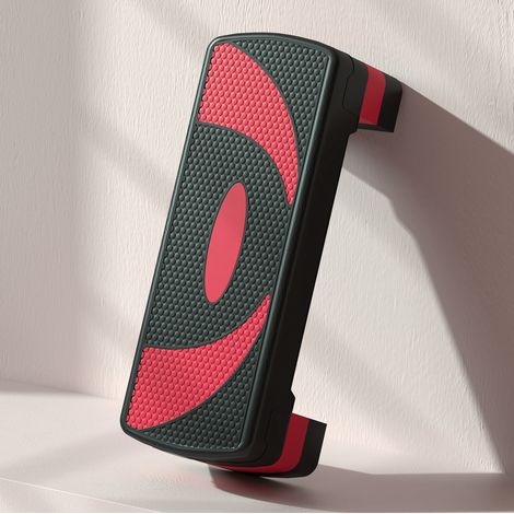 Step d’aérobic réglable 80 x 31 x 20 cm plastique noir et rouge, 3 hauteurs - CHICFURN (1/5)