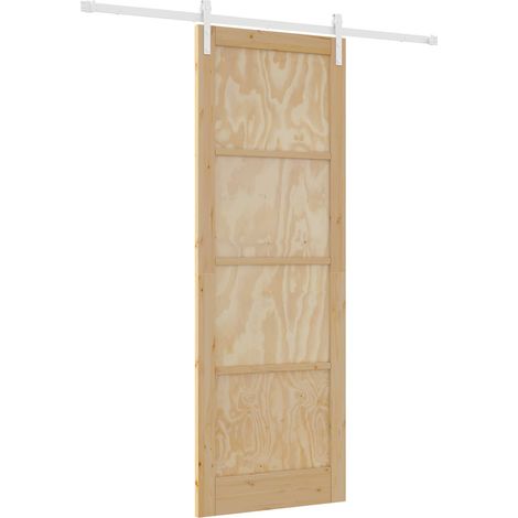 Maison Exclusive - Porte coulissante Naturel et Blanc 83 x 232 cm (1/5)