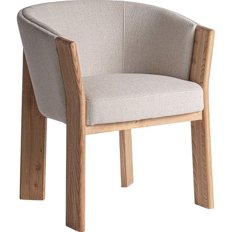 Chaise design contemporain en chêne et polyester marron beige - Marron beige marbré chaleureux (1/5)