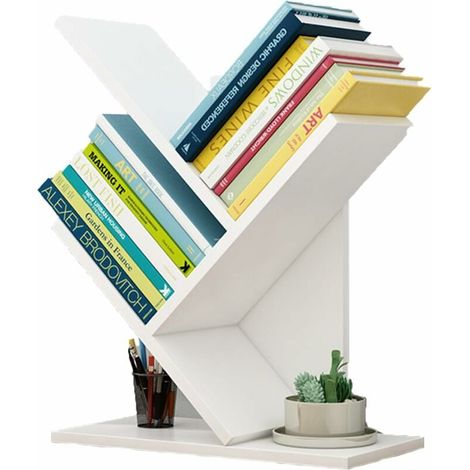 Bibliothèque Arbre - Carton Écologique - 4 Niveaux - 31 x 17 x 40,5 cm - Pour Salon Chambre Bureau Cuisine - 1 Pièce (1/5)