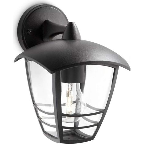 APLIQUE EXTERIOR PARED INV. 1X60W NEGRO MOD. CREEK PHILIPS