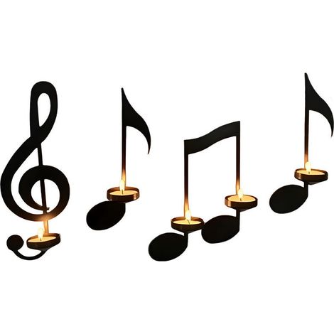 Decorazioni murali nere a forma di note musicali, con note da un quarto e doppie, adatte per uffici, negozi, pareti, patii, verande, porte di garage, regali e arredamento per la casa.