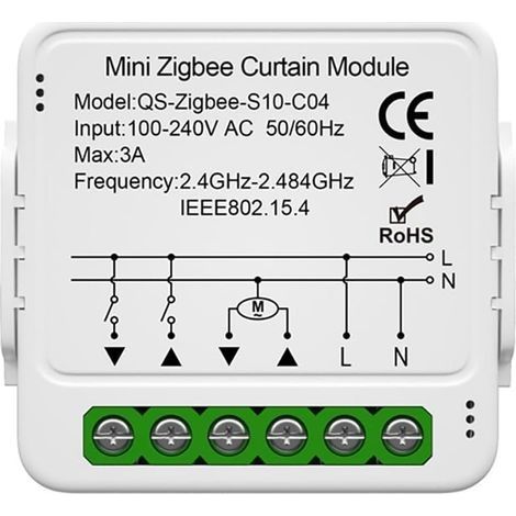 Interrupteur Module Volet Roulant Connecté, Commutateur Rideau Stores WiFi, Compatible avec Alexa Google Home pour Commande Vocale, Minuterie Intelligent Moteur Mural (1/4)