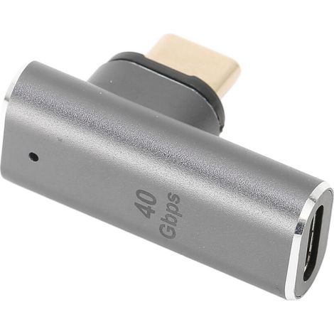 Adaptateur de charge magnétique de type C, charge stable, interface magnétique USB-C en forme de L, compatible avec les appareils MacBook, boîtier en alliage d'aluminium, prend en charge l'extension u (1/2)