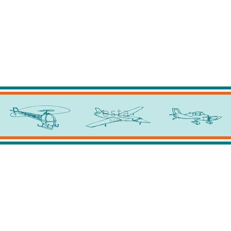 Frise papier peint avions - 13,25 cm x 5 m de ESTAhome (1/4)
